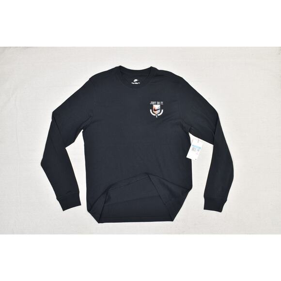 NEW Nike Men's Regular Size M Just Do It Long Sleeve Black Tee Long Sleeve - Picture 5 of 8